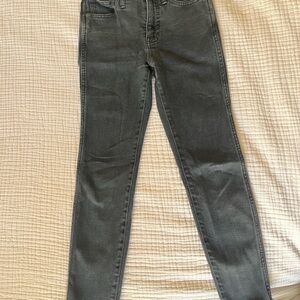 Madewell 10” High-Rise Skinny Jeans – Charcoal Wash – Size 25P